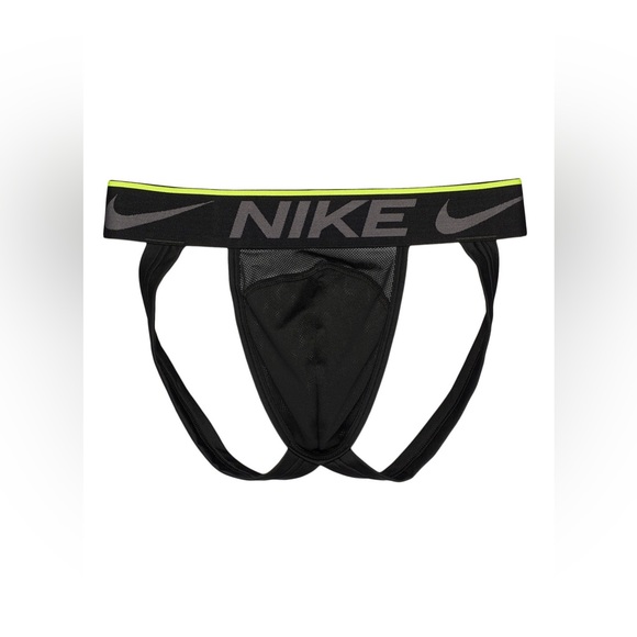 NIKE DRI-FIT Breathe Micro Jockstrap Black Neon - Picture 2 of 4